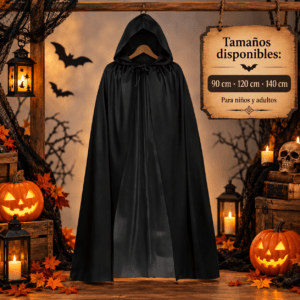 Capa de Hechicero con Capucha | Disfraz para Halloween y Cosplay