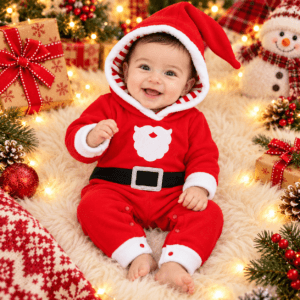 Enterito de Santa Claus para Bebé con Capucha