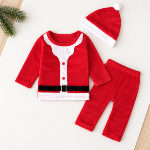 Conjunto Navideño Bebé Santa Claus 3 Piezas