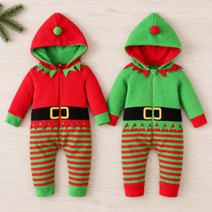 Disfraz Navideño de Duende para Bebé con Capucha