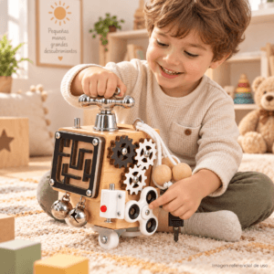 Tablero de Actividades Montessori de Madera | Juego Sensorial y Motricidad Fina