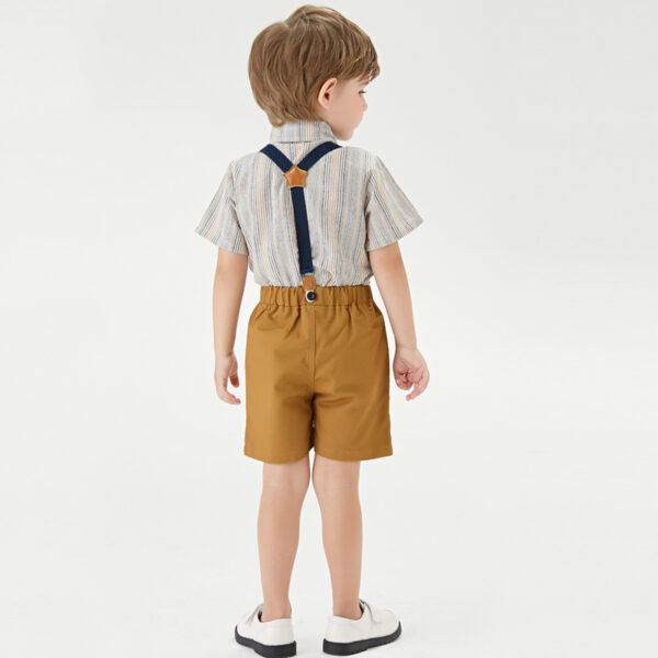 Conjunto de vestir con tirantes y lazo