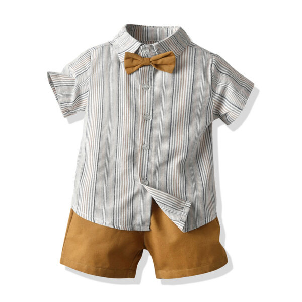 Conjunto de vestir con tirantes y lazo