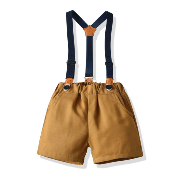Conjunto de vestir con tirantes y lazo