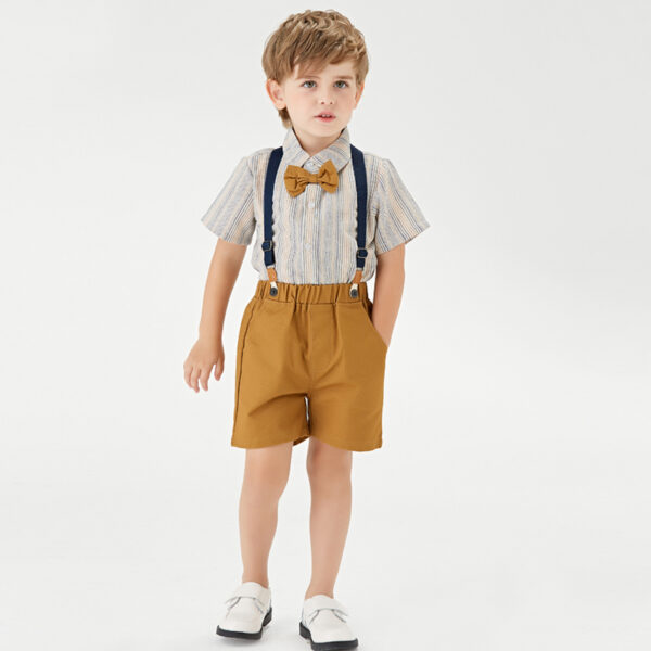 Conjunto de vestir con tirantes y lazo