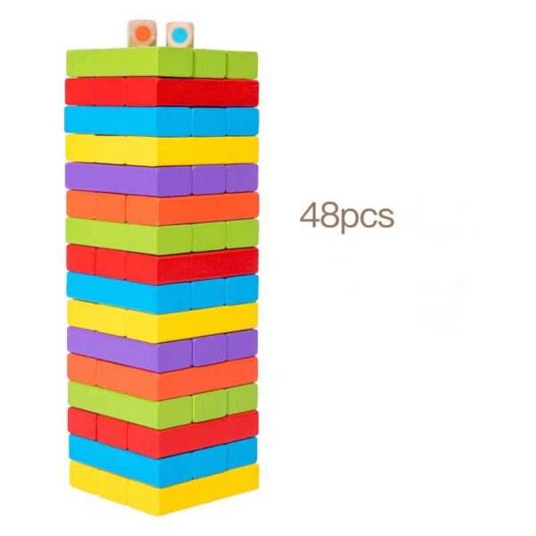 Torre de bloques de colores de 48 piezas