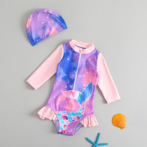 Traje de baño manga larga con gorrito