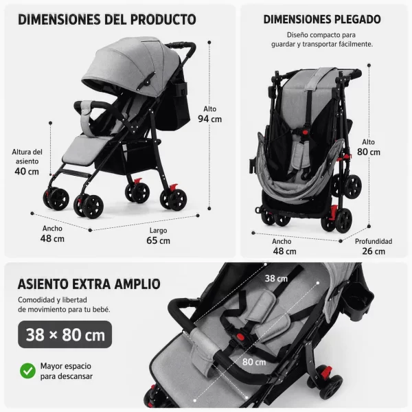 Coche para paseos de diseño plegable