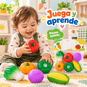 Set de Frutas y Verduras Sensoriales para Bebé | Texturas y Estimulación Temprana