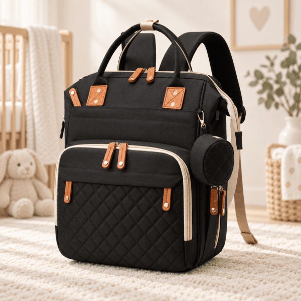 Mochila maternal de gran capacidad color negro