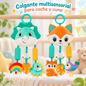 Colgante Sensorial para Cochecito y Cuna | Juguete de Actividades para Bebé