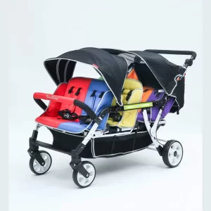 Carro de evacuación para 6 bebés Familidoo con barra de franja reflectante