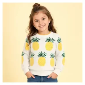 Chaleco tejido de piñas para niña